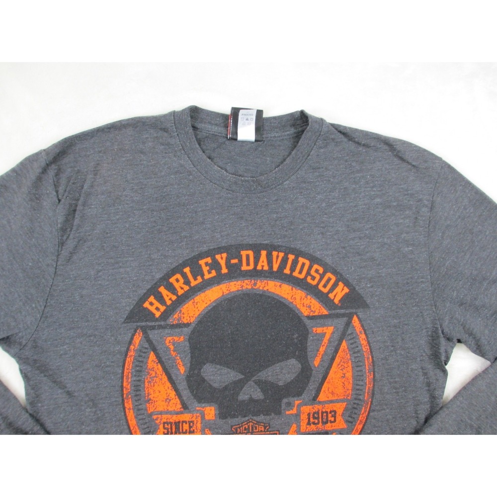Harley Davidson Shirt Mens Medium Gray New Hampshire Motorcycle Rider Casual - Picture 3 of 16